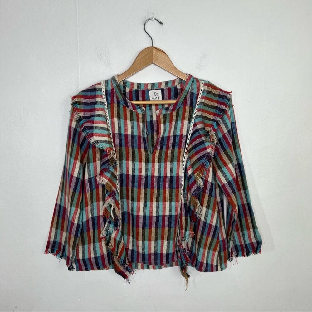 Anthropologie dRA Ruffle Plaid Kelsey Boho Top Size Medium - Picture 11 of 11